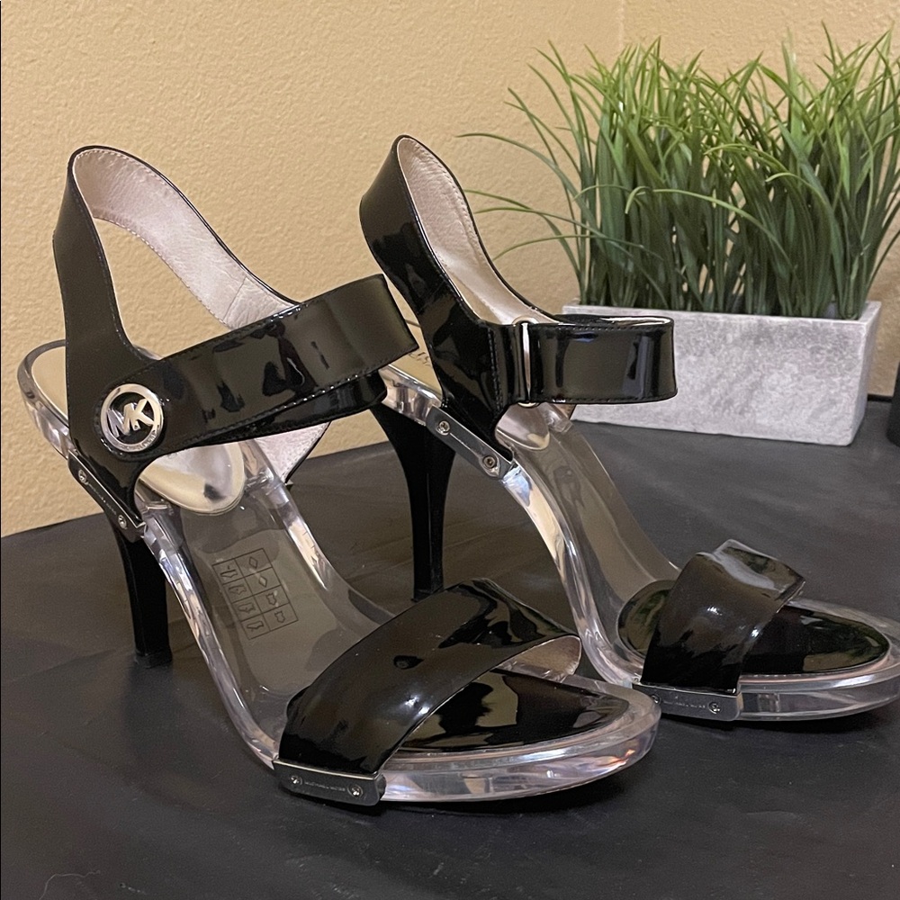 Michael Kors Clear/Black Lani Sandals | Women’s Heels 9.5 - Stylish! Authentic!